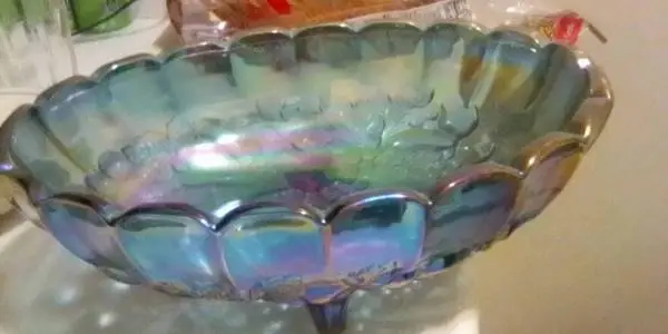 Beautiful Blue iridescent blue carnival punch bowl for ONLY $150