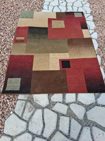 Willshire Collection Rug 45 X 6 # 8013 Design Multi Boxes