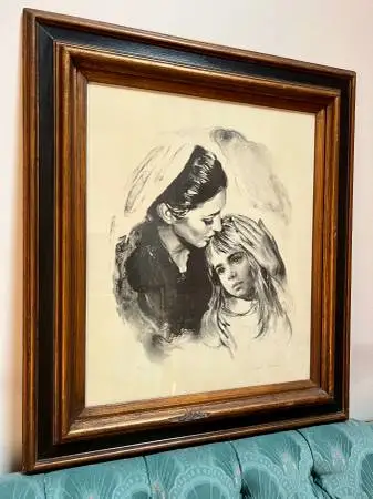 Sandu Liberman “Mother and Child” lithograph, signed and numbered