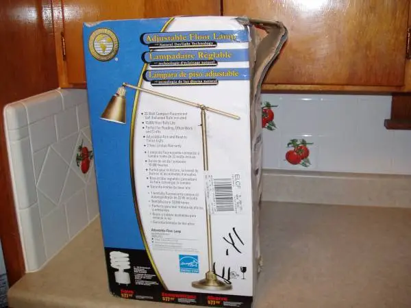 Floor Lamp, Ant. Gold, Adjustable