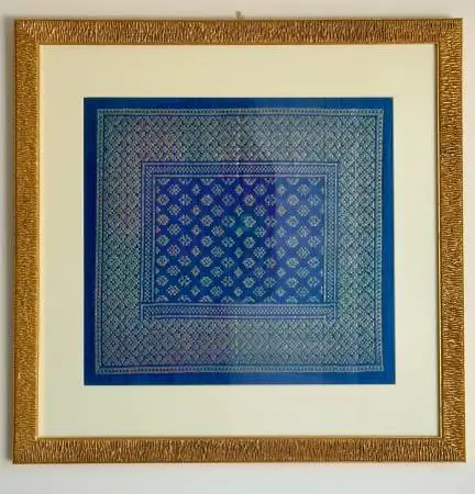 Malaysian Songket Woven Fabric - custom mounted locally