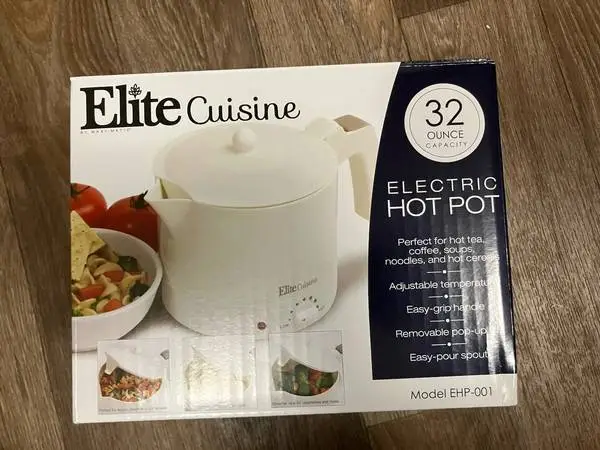 Elite Cuisine Electric Hot Pot 32oz Model EHP-001 Brand New In Box