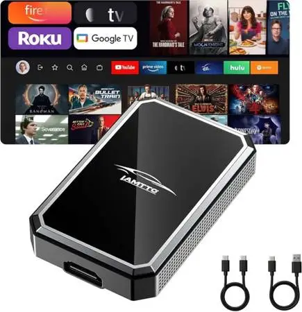 Wireless CarPlay Adapter, 2 in 1, HDMI Input for TV Stick, Switch to Car Screen
