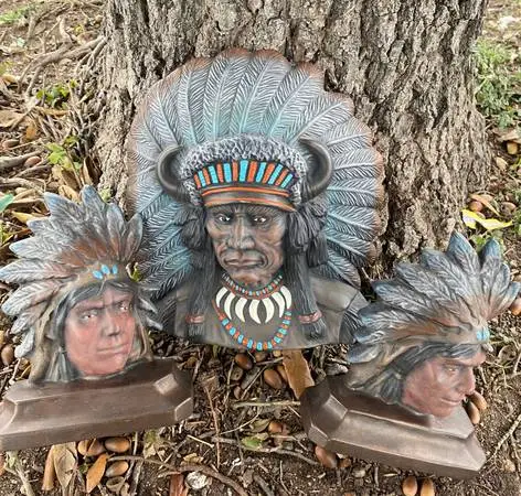 Kymold Co. 1976 Ceramic Native American Indian Chief Hand Painted
