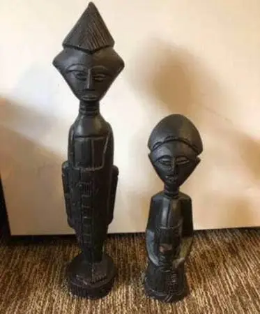 1970s Fertility Doll Statue Set Wooden Sculptures