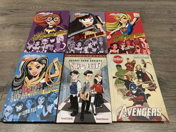 DC SUPER HERO GIRLS 6 HARDCOVER BOOKS AVENGERS ~ PLUS!!