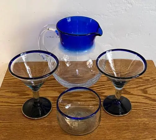 Set of Hand Blown Mexican Glass