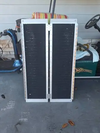 Folding Aluminum Wheelchair ramp for low step.