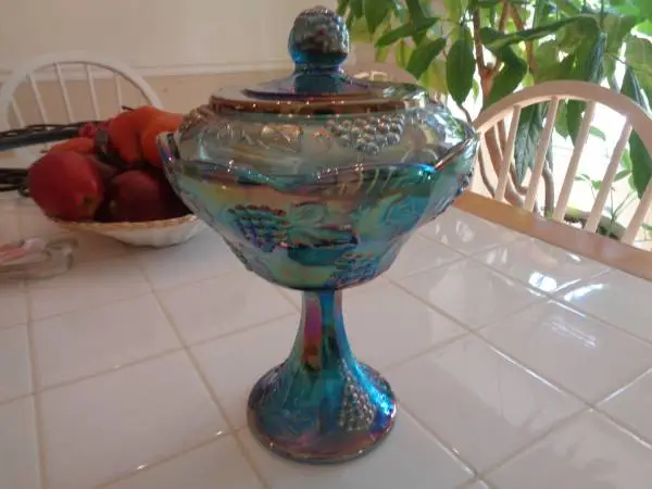Vintage Carnival Glass Pedestal Compote
