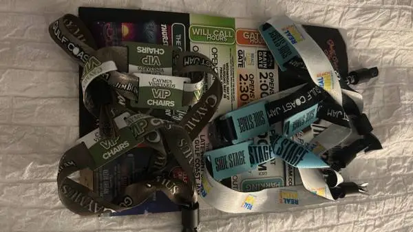 Gulf Coast Jam Unregistered VIP chairs & Side stage VIP wristbands