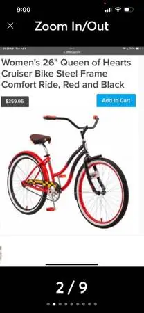 Disney’s Schwinn Womens Alice In wonderland Queen Of Hearts Beach Cruiser