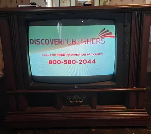25 Zenith Console TV w/Remote & Converter Box