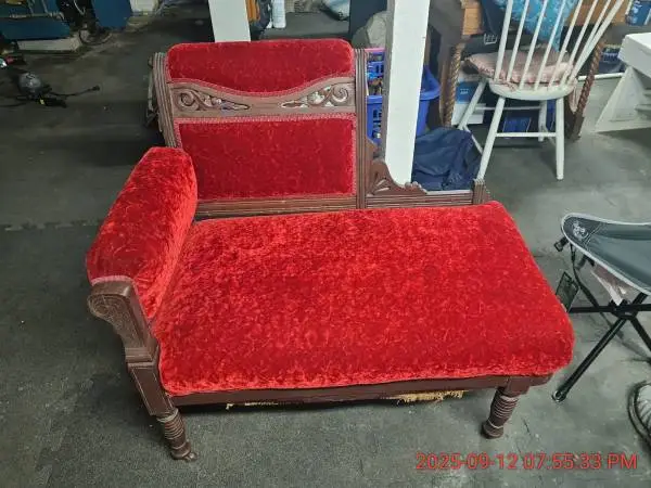 Antique Chaise Lounge sitting/Fainting Chair - red velvet