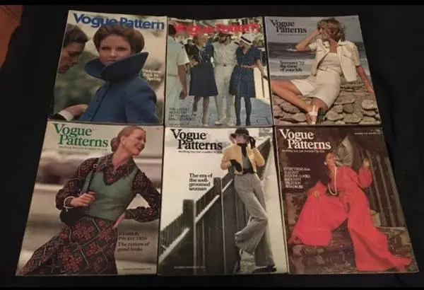 LOT of 6 Rare 1972 Vogue Patterns Magazine
