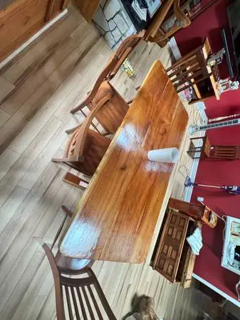 Handmade Amish Solid Wood Table, Bench and 5 Chairs