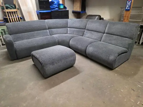 Gray Fabric 5 Piece L Shaped Sectional Couch