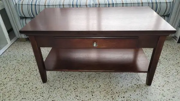 COFFEE TABLE, real wood with 1 drawer, super sturdy, only
