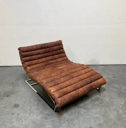 Restoration Hardware Modern Leather Chaise