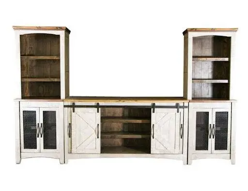 International Furniture Direct (IFD) Pueblo White Entertainment Center