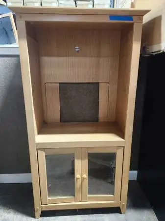 Entertainment Center or TV Cabinet with a Natural Wood Grain Veneer F