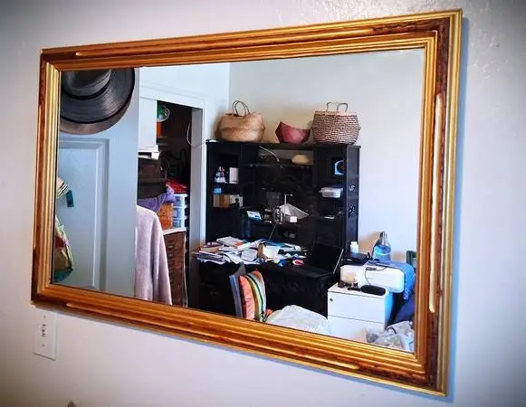 Wall Mirror Elegant Gold Trim (Sale $45 before 5/25)