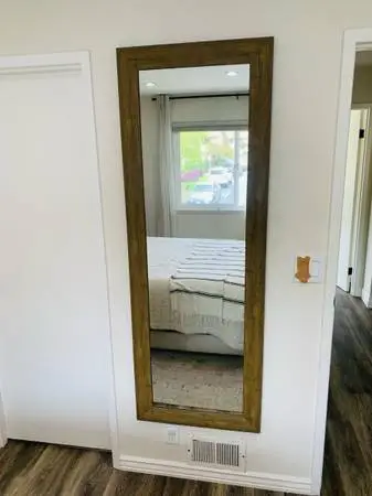 68” Threshold Full Length Floor Mirror - Rustic Wood Finish