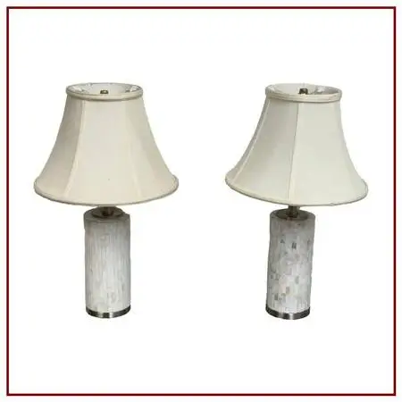Contemporary Mosaic Table Lamps, Pair
