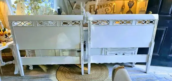 Distressed White Twin Headboards