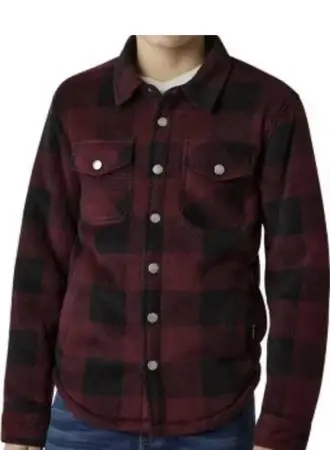NWT Boys red plaid Sherpa lined Fleece Shirt Jacket 4/5