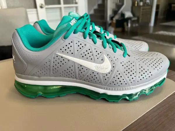 2011 Nike Air Max Plus Shoes Men Size 11 Grey & Teal/Green