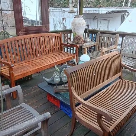 teak outdoor tables chairs benches bistro sets and lounge chairs