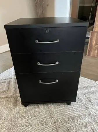 Black Rolling Ped Under Desk Storage with file drawer