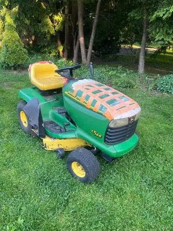John Deere tractor and trailer