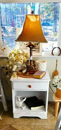 Distressed White Side Table