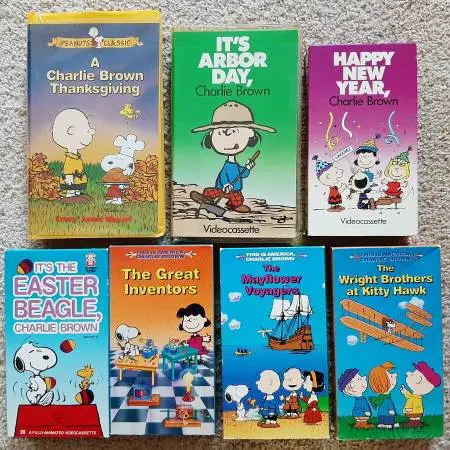 VHS tapes - Peanuts, Rudolph, The Rescuers, Tarzan & Jane, Disney, etc