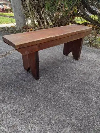 Sturdy rustic wooden bench