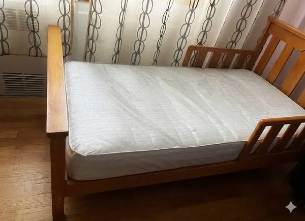 WOODEN KIDS/TODDLER BED WITH SAFETY RAILS