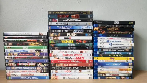Large DVD, Blu-ray & 4K Movie Lot – 54 Cases – Comedy, Action, Drama, Disney