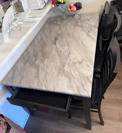 Table with storage + 4 chairs for sale, like new