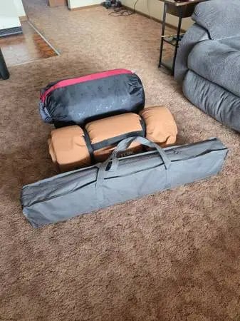 Cot, Sleeping Pad and Sleeping Bag