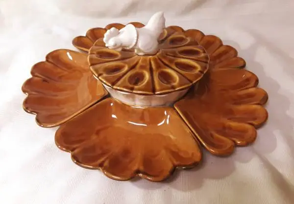 Vintage Rooster Appetizer Dish