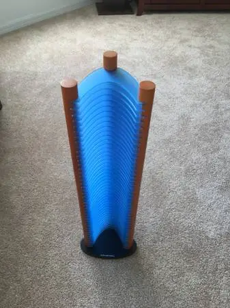 Vintage Atlantic CD Tower 42 Disc Holder Storage Teal Blue Ex. Cond.
