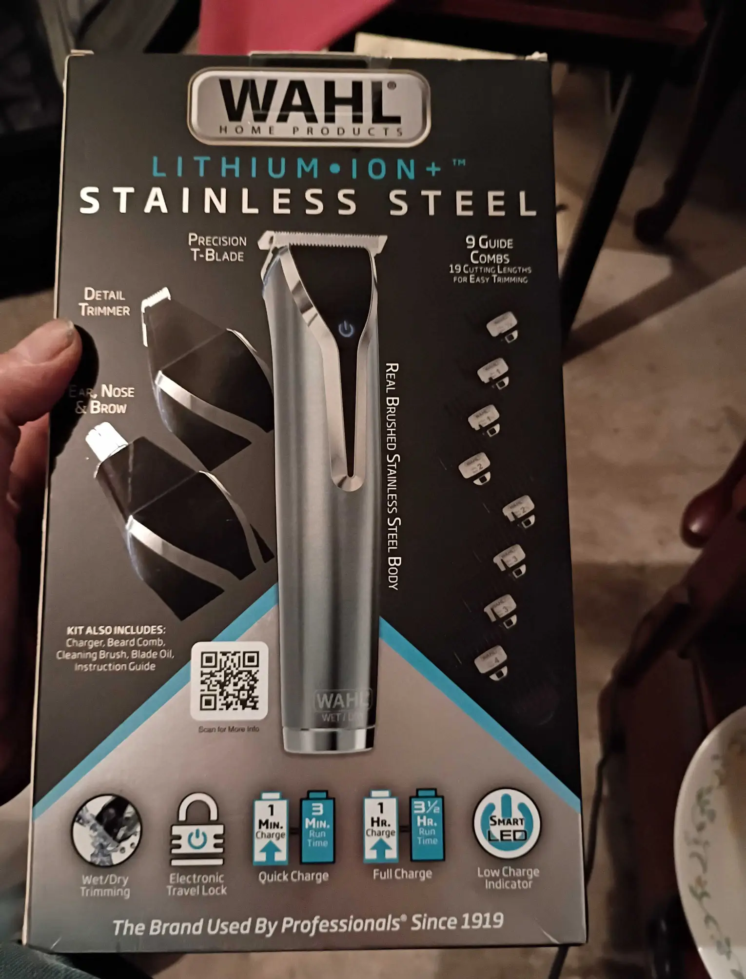whal professional grade lithium ion stainless steel hair clippers
