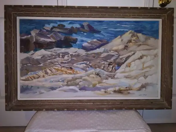 John Melza Sitton , Oil Painting , Cape Ann Rocks 1970