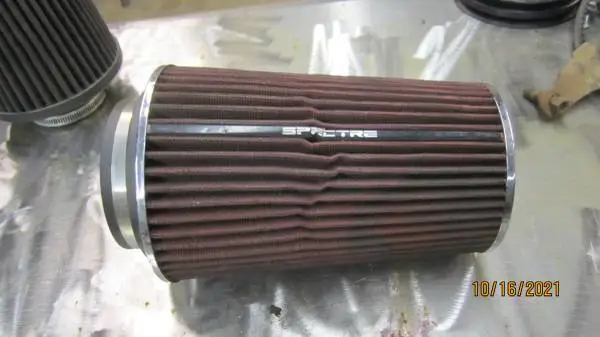 cone air filter, washable and 6 1/2  9 and 10 round chrome
