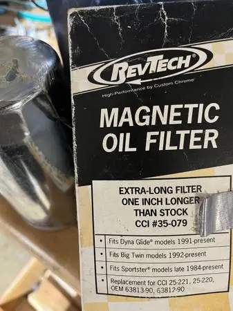 Harley Chrome Magnetic Oil Filter RevTech (NEW)