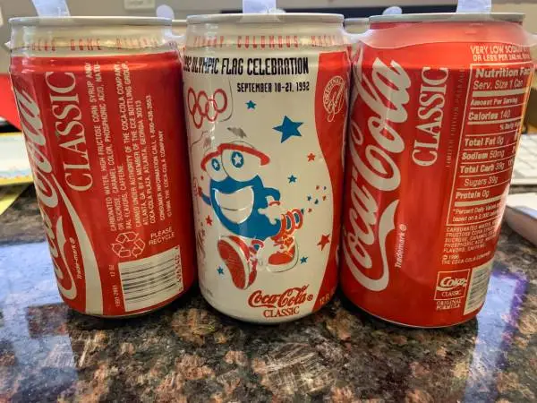 Vintage 1992 Olympic Izzy Coca-Cola 6-Pack Cans