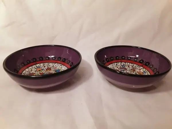 Pair Handmade Turkish Painted Bowls