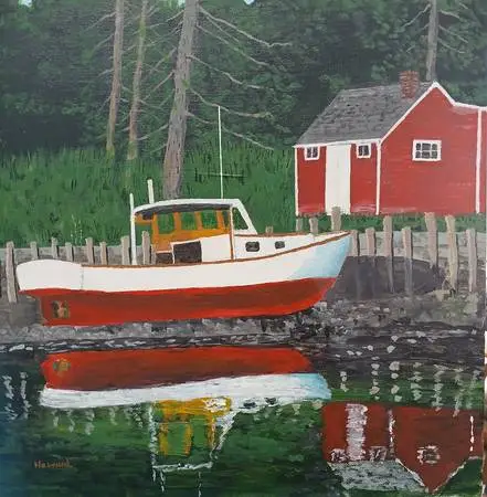 MAINE LOBSTER BOAT 12x12