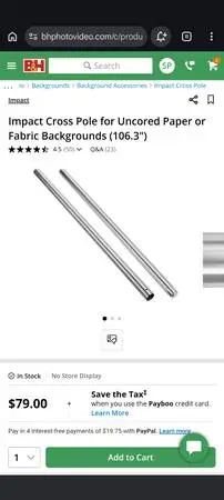 Impact Cross Pole for Uncored Paper or Fabric Backgrounds (106.3)
